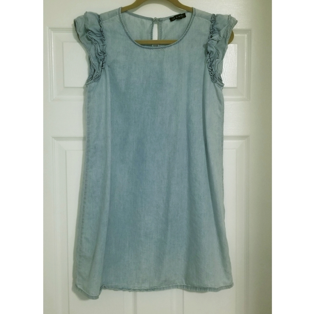 Chambray Blue Casual dress Size S S - Picture 2 of 9